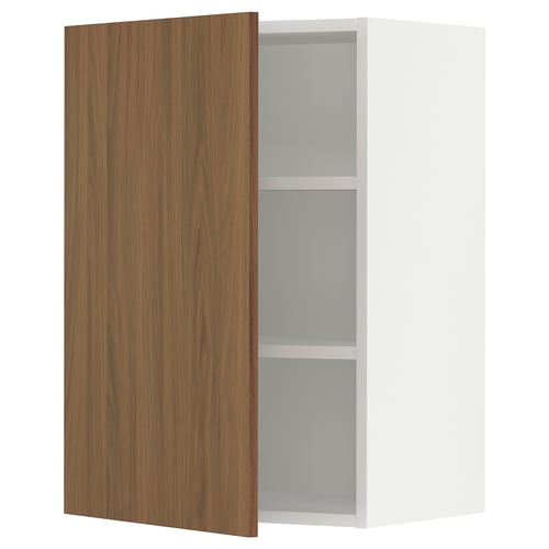 SEKTION Gabinete de pared, blanco/Tistorp efecto nogal marrón, 21x15x30 "
