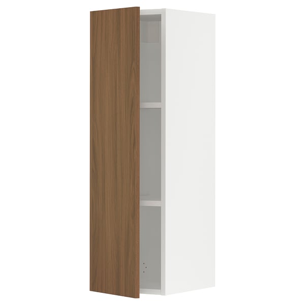 SEKTION Gabinete de pared, blanco/Tistorp efecto nogal marrón, 12x15x40 "