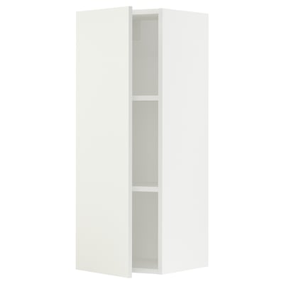 SEKTION Gabinete de pared, blanco/Vallstena blanco, 15x15x40 "