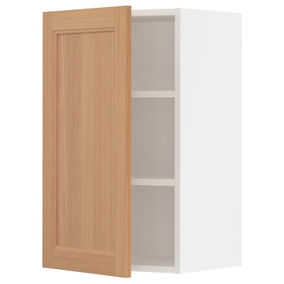 SEKTION Gabinete de pared, blanco/Vedhamn roble, 18x15x30 "
