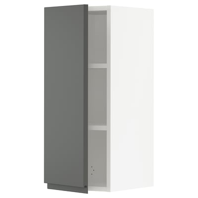 SEKTION Gabinete de pared, blanco/Voxtorp gris oscuro, 12x15x30 "