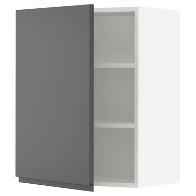 SEKTION Gabinete de pared, blanco/Voxtorp gris oscuro, 24x15x30 "