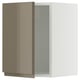 SEKTION Gabinete de pared, blanco/Voxtorp marrón grisáceo oscuro alto brillo, 15x15x20 "