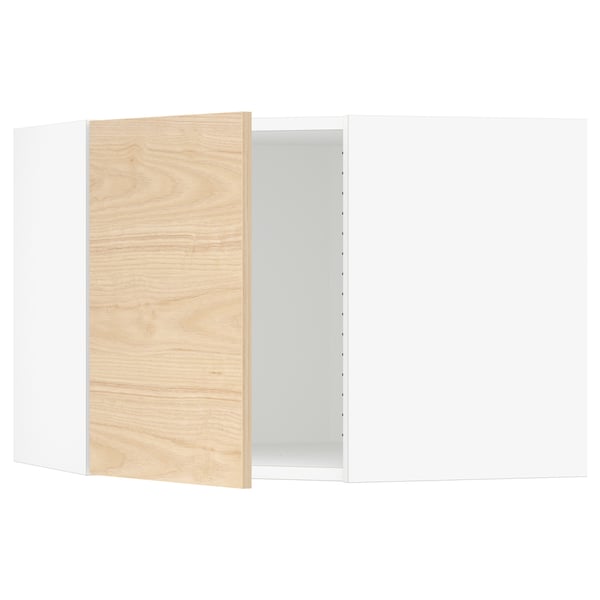 SEKTION Gabinete de pared de esquina, blanco/Askersund efecto de fresno claro, 26x15x20 "