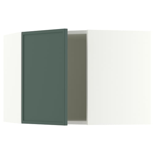 SEKTION Gabinete de pared esquina, blanco/Aspudden gris verdoso oscuro, 26x15x20 "