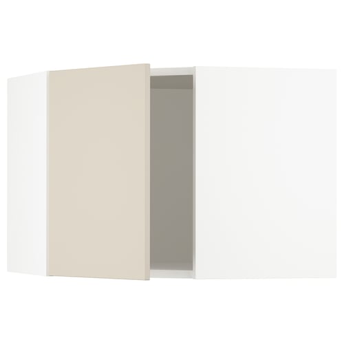 SEKTION Gabinete de pared esquina, blanco/Havstorp beige, 26x15x20 "