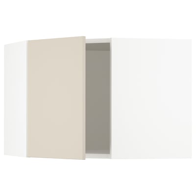 SEKTION Gabinete de pared esquina, blanco/Havstorp beige, 26x15x20 "