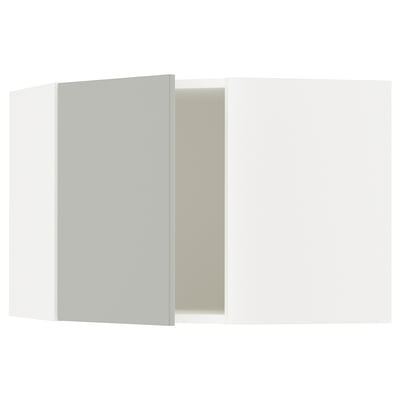 SEKTION Gabinete de pared esquina, blanco/Havstorp gris claro, 26x15x20 "