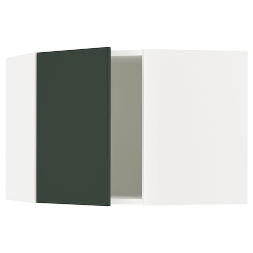 SEKTION Gabinete de pared esquina, blanco/Havstorp verde oscuro, 26x15x20 "
