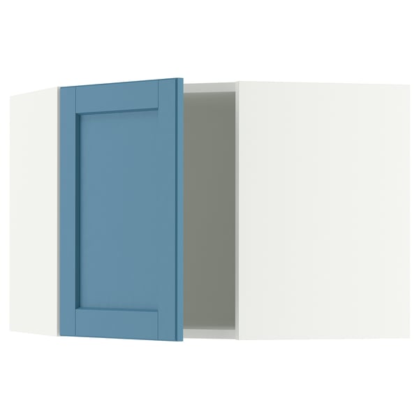 SEKTION Gabinete de pared esquina, blanco/Lerhyttan azul, 26x15x20 "