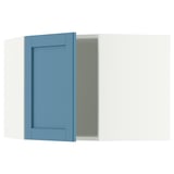 SEKTION Gabinete de pared esquina, blanco/Lerhyttan azul, 26x15x20 "