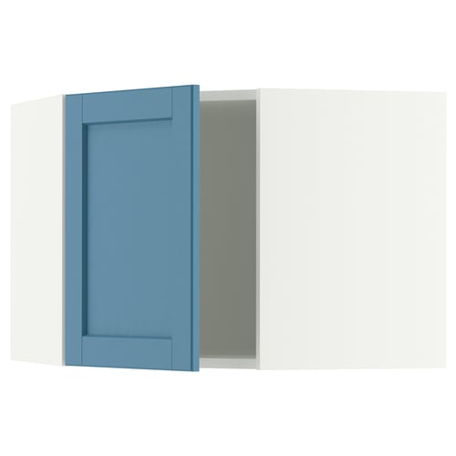 SEKTION Gabinete de pared esquina, blanco/Lerhyttan azul, 26x15x20 "