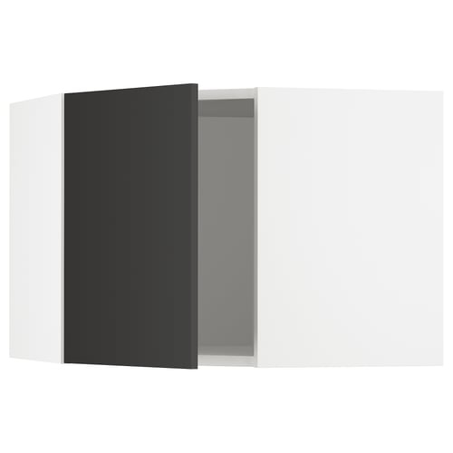 SEKTION Gabinete de pared esquina, blanco/Nickebo antracita mate, 26x15x20 "