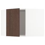 SEKTION Gabinete de pared esquina, blanco/Sinarp marrón, 26x15x20 "