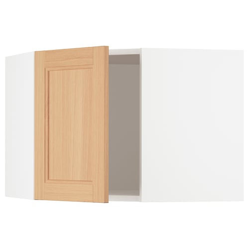 SEKTION Gabinete de pared esquina, blanco/Vedhamn roble, 26x15x20 "