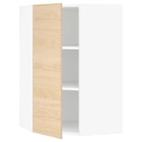 SEKTION Gabinete de pared esquina+estantes, blanco/Askersund efecto de fresno claro, 26x15x40 "