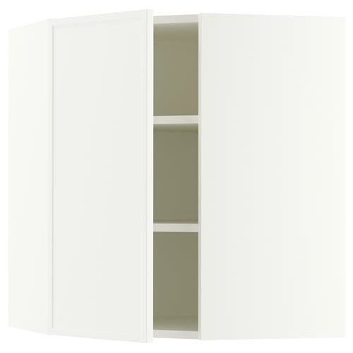SEKTION Gabinete de pared esquina+estantes, blanco/Aspudden blanco mate, 26x15x30 "