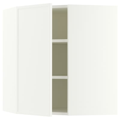 SEKTION Gabinete de pared esquina+estantes, blanco/Aspudden blanco mate, 26x15x30 "