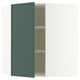 SEKTION Gabinete de pared esquina+estantes, blanco/Aspudden gris verdoso oscuro, 26x15x30 "