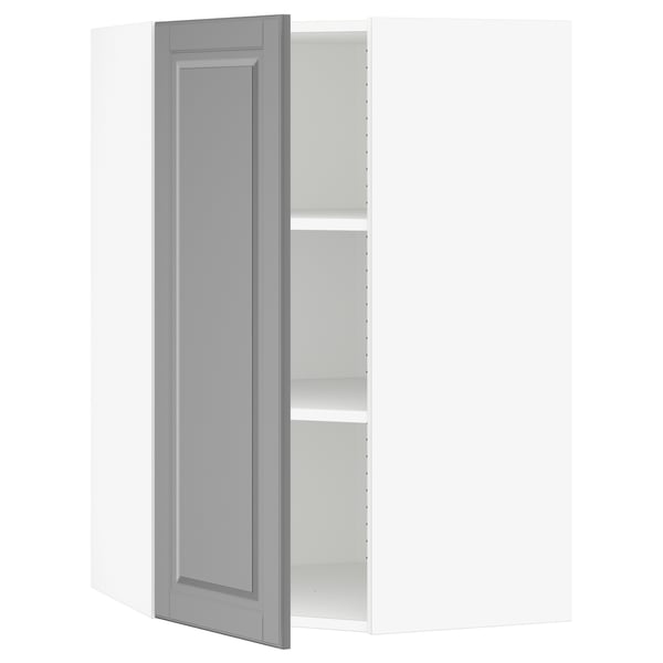 SEKTION Gabinete de pared esquina+estantes, blanco/Bodbyn gris, 26x15x40 "