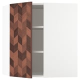 SEKTION Gabinete de pared esquina+estantes, blanco Hasslarp/marrón diestro, 26x15x30 "