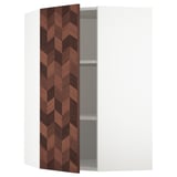 SEKTION Gabinete de pared esquina+estantes, blanco Hasslarp/marrón diestro, 26x15x40 "