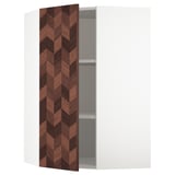 SEKTION Gabinete de pared esquina+estantes, blanco Hasslarp/marrón zurdo, 26x15x40 "
