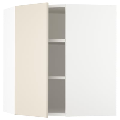 SEKTION Gabinete de pared esquina+estantes, blanco/Havstorp beige, 26x15x30 "