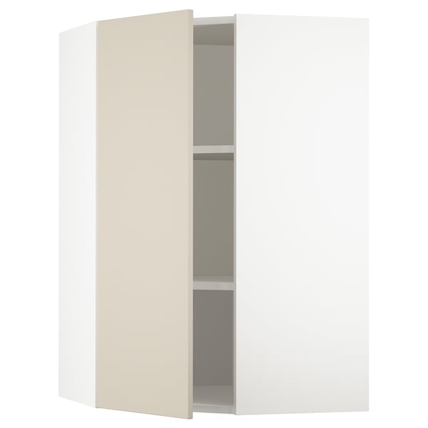 SEKTION Gabinete de pared esquina+estantes, blanco/Havstorp beige, 26x15x40 "