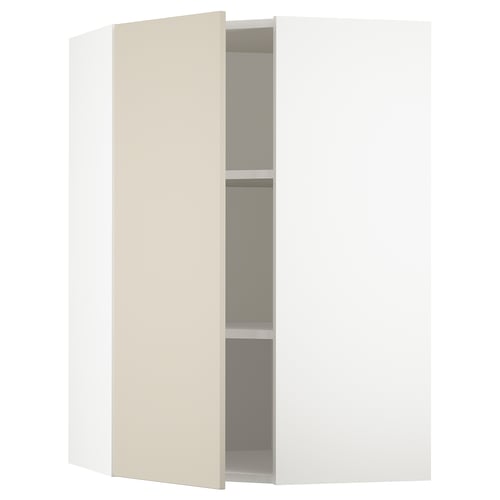 SEKTION Gabinete de pared esquina+estantes, blanco/Havstorp beige, 26x15x40 "