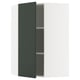 SEKTION Gabinete de pared esquina+estantes, blanco/Havstorp verde oscuro, 26x15x40 "