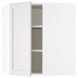 SEKTION Gabinete de pared esquina+estantes, blanco/Lerhyttan gris claro, 26x15x30 "
