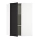 SEKTION Gabinete de pared esquina+estantes, blanco/Lerhyttan teñido en negro, 26x15x40 "
