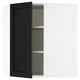 SEKTION Gabinete de pared esquina+estantes, blanco/Lerhyttan teñido en negro, 26x15x30 "