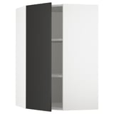 SEKTION Gabinete de pared esquina+estantes, blanco/Nickebo antracita mate, 26x15x40 "