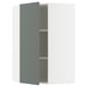 SEKTION Gabinete de pared esquina+estantes, blanco/Nickebo verde grisáceo mate, 26x15x40 "