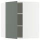 SEKTION Gabinete de pared esquina+estantes, blanco/Nickebo verde grisáceo mate, 26x15x30 "