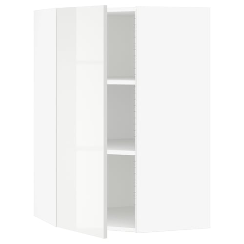 SEKTION Gabinete de pared esquina+estantes, blanco/Ringhult blanco, 26x15x40 "