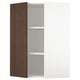 SEKTION Gabinete de pared esquina+estantes, blanco/Sinarp marrón, 26x15x40 "