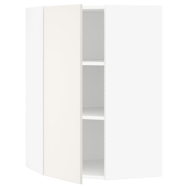 SEKTION Gabinete de pared esquina+estantes, blanco/Veddinge blanco, 26x15x40 "