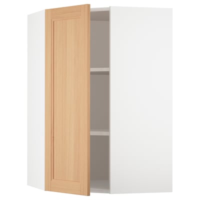 SEKTION Gabinete de pared esquina+estantes, blanco/Vedhamn roble, 26x15x40 "