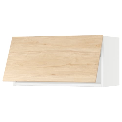 SEKTION Gabinete de pared horizontal, blanco/Askersund efecto de fresno claro, 30x15x15 "