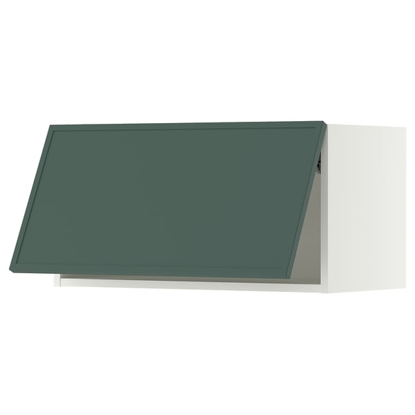 SEKTION Gabinete de pared horizontal, blanco/Aspudden gris verdoso oscuro, 30x15x15 "