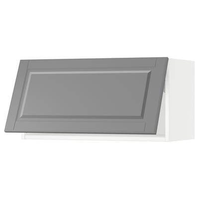 SEKTION Gabinete de pared horizontal, blanco/Bodbyn gris, 30x15x15 "