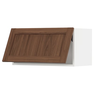 SEKTION Gabinete de pared horizontal, blanco Enköping/marrón efecto de nogal, 30x15x15 "