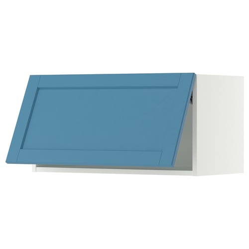 SEKTION Gabinete de pared horizontal, blanco/Lerhyttan azul, 30x15x15 "