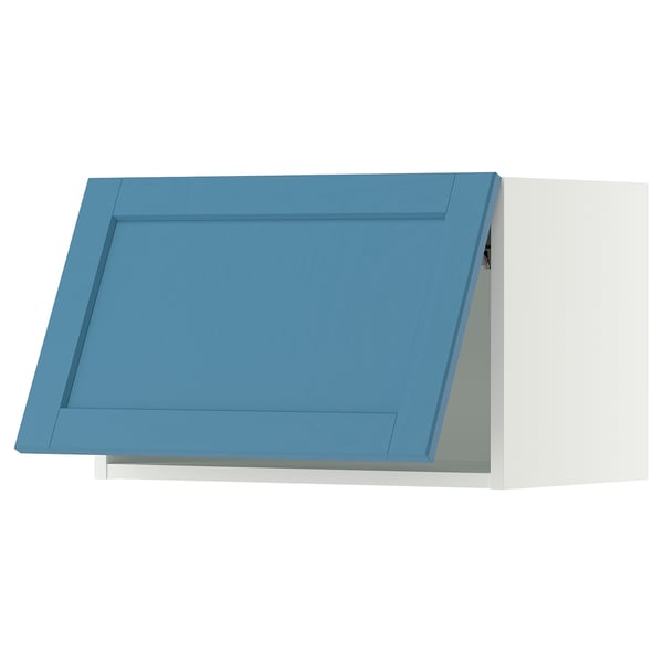SEKTION Gabinete de pared horizontal, blanco/Lerhyttan azul, 24x15x15 "