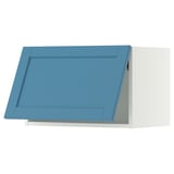 SEKTION Gabinete de pared horizontal, blanco/Lerhyttan azul, 24x15x15 "
