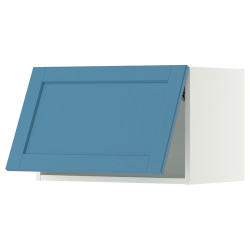 SEKTION Gabinete de pared horizontal, blanco/Lerhyttan azul, 24x15x15 "