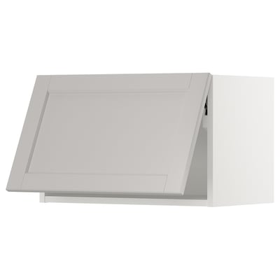 SEKTION Gabinete de pared horizontal, blanco/Lerhyttan gris claro, 24x15x15 "